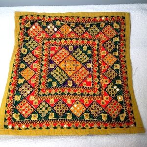 Vintage Indian Embroidered & Mirrors Pillow Case Covers